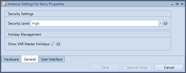 Instance Settings